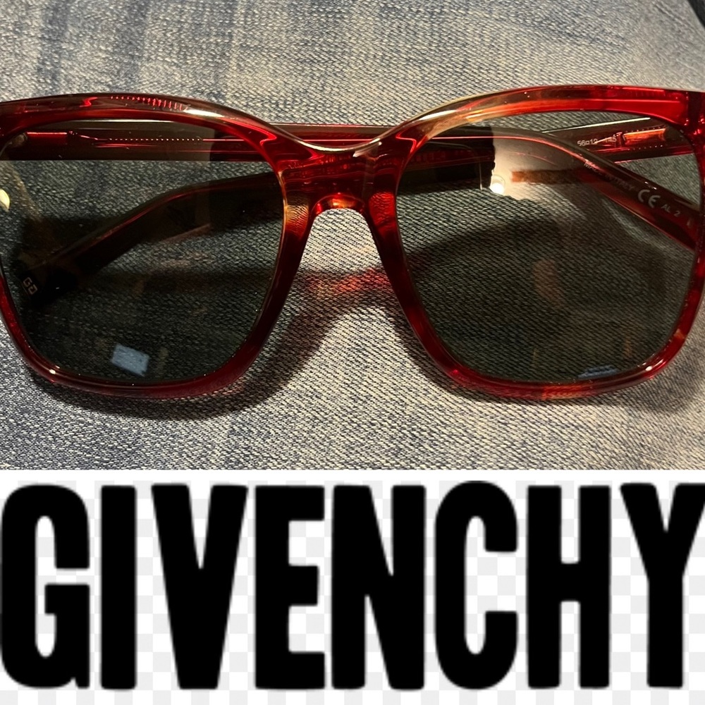 Givenchy Authentic Red Tortoise Shell Large Round… - image 1